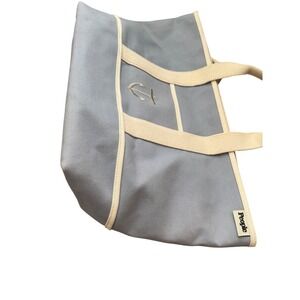 People Twelve Canvas Tote Bag Blue Cream Nautical Anchor Beach Bag Large‎